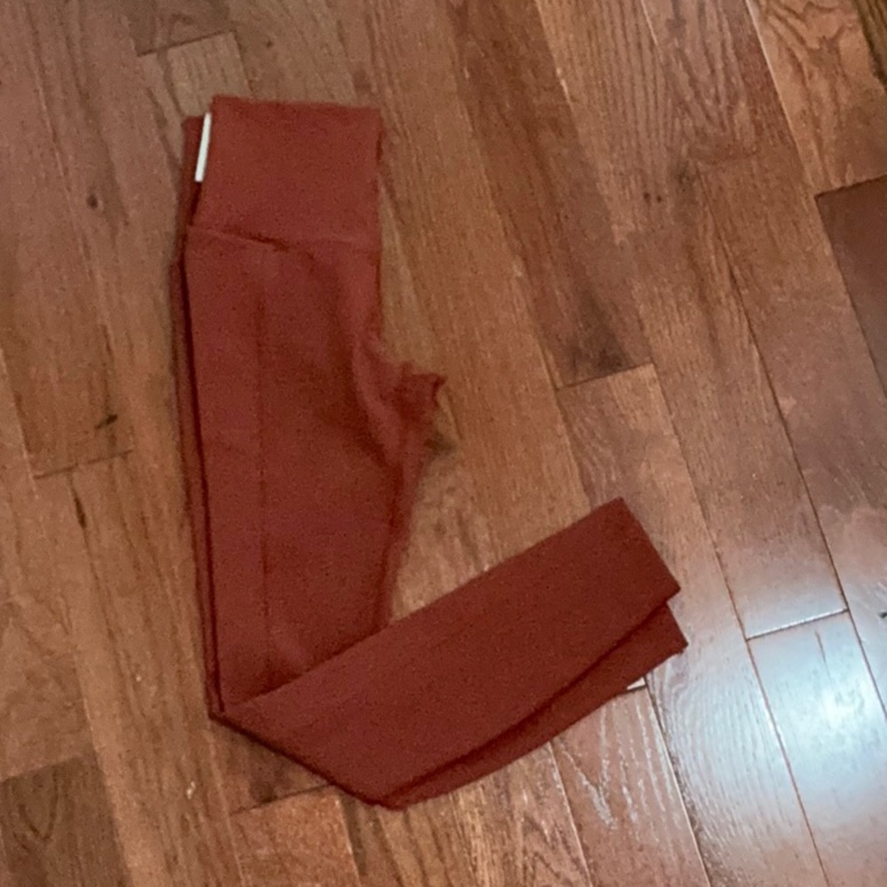 CALIA Seamed Rib Essential 7/8 Legging Red Brown